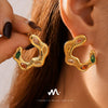 Wholesale 316L Stainless Steel Zircon Geometric Cshaped Earrings Electroplated For Women