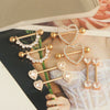 Wholesale Stainless Steel Zircon Geometric Retro Breast Jewelry With Electroplating Treatment
