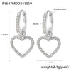 Wholesale 316L Stainless Steel Zircon Inlaid Heart Geometric Electroplated Light Luxury Hollow Earrings For Women