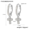 Wholesale 316L Stainless Steel Zircon Inlaid Heart Geometric Electroplated Light Luxury Hollow Earrings For Women