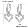 Wholesale 316L Stainless Steel Zircon Inlaid Heart Geometric Electroplated Light Luxury Hollow Earrings For Women