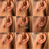 Wholesale 316L Stainless Steel Zircon Inlaid Heart Geometric Electroplated Light Luxury Hollow Earrings For Women