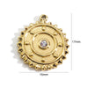 Wholesale Stainless Steel Zircon Inlaid Round Pendant And Earrings With Electroplating Treatment
