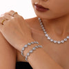 Wholesale 316L Stainless Steel Zircon Necklace Bracelet Set For Women With Electroplating Love Stitching And Star Shape