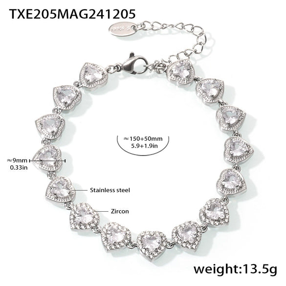 Wholesale 316L Stainless Steel Zircon Necklace Bracelet Set For Women With Electroplating Love Stitching And Star Shape