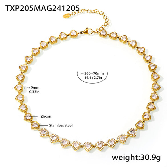 Wholesale 316L Stainless Steel Zircon Necklace Bracelet Set For Women With Electroplating Love Stitching And Star Shape