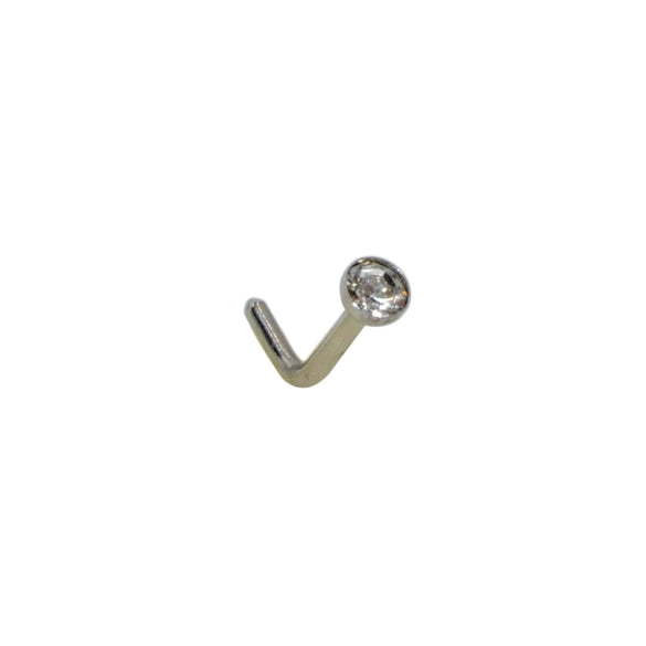 Wholesale Stainless Steel Zircon Nose Ring L S Straight Rod Shape Electroplated Unisex
