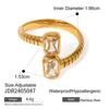 Wholesale Stainless Steel Zircon Open Ring For Women With Electroplating Treatment And Elegant Design Sense