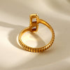 Wholesale Stainless Steel Zircon Open Ring For Women With Electroplating Treatment And Elegant Design Sense