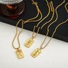 Wholesale Stainless Steel Zircon Pendant Necklace With Square Sun Star Stamp 18K Vacuum Electroplated Gold For Women Personality Style
