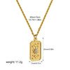 Wholesale Stainless Steel Zircon Pendant Necklace With Square Sun Star Stamp 18K Vacuum Electroplated Gold For Women Personality Style