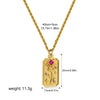 Wholesale Stainless Steel Zircon Pendant Necklace With Square Sun Star Stamp 18K Vacuum Electroplated Gold For Women Personality Style