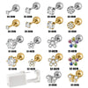 Wholesale Stainless Steel Zircon Rhinestone Disposable Ear Piercing Device With Flower Pattern And Electroplating Treatment
