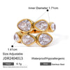 Wholesale Stainless Steel Zircon Ring For Women With Geometric Design And Electroplating
