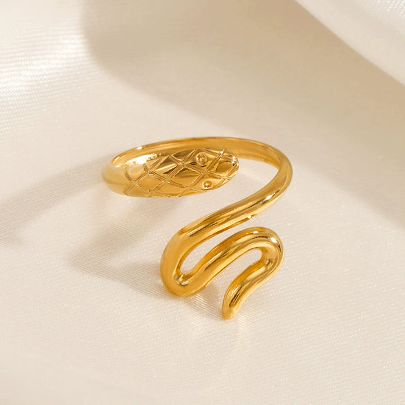 Wholesale Stainless Steel Zodiac Snake Ring For Women With Electroplating Design