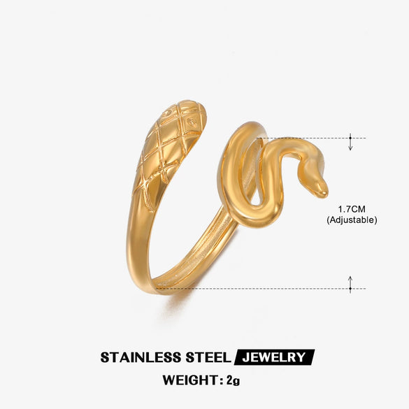 Wholesale Stainless Steel Zodiac Snake Ring For Women With Electroplating Design