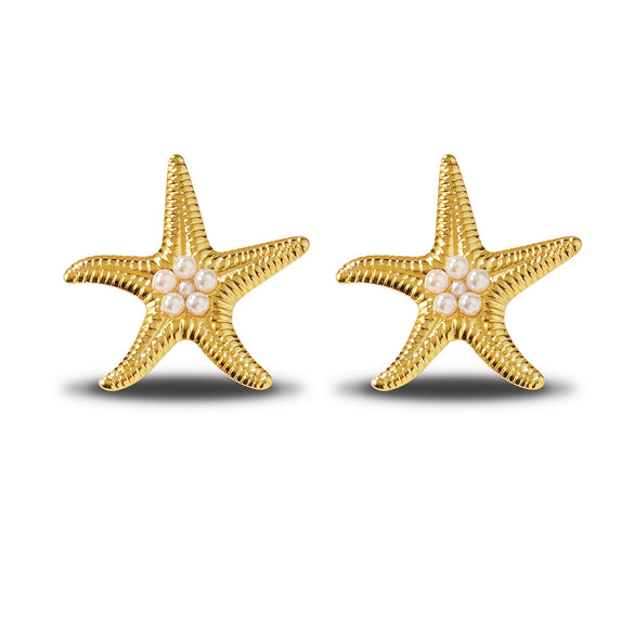 Wholesale Stamped Light Luxury Animal Shaped Pearl Stainless Steel Earrings For Women