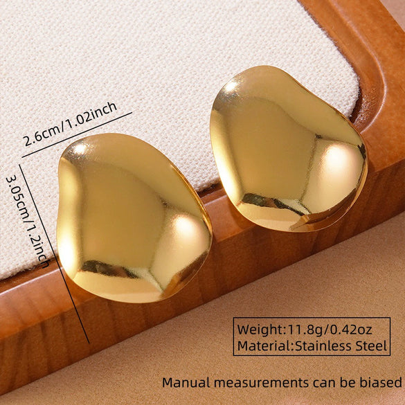 Wholesale Stamping Geometric Stainless Steel Earrings For Women Light Luxury Style