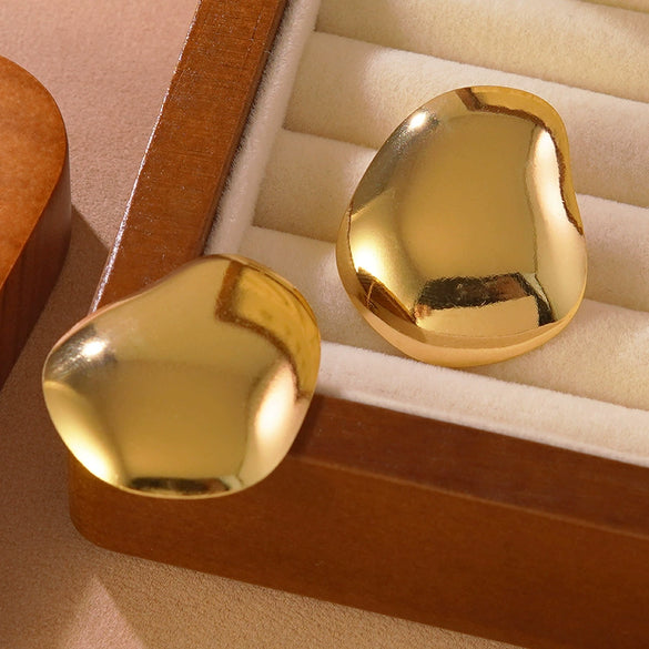 Wholesale Stamping Geometric Stainless Steel Earrings For Women Light Luxury Style