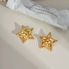 Wholesale Star Earrings In Gold And Silver Two Color Fashion Design Made Of Titanium Steel With Pvd Furnace Vacuum Real Gold Plating For Women