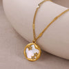 Wholesale Star Pendant Necklace With Starry Sky Design Gold Electroplated Stainless Steel Cross Chain Unisex