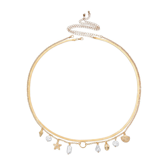 Wholesale Starfish Pearl Pendant Zinc Alloy Waist Chain For Women