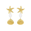Wholesale Starfish Pendant Earrings Stainless Steel Geometric Fashion Electroplated Women