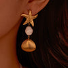 Wholesale Starfish Pendant Earrings Stainless Steel Geometric Fashion Electroplated Women
