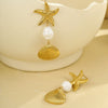 Wholesale Starfish Pendant Earrings Stainless Steel Geometric Fashion Electroplated Women