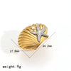 Wholesale Starfish Shell Stainless Steel Geometric Earrings Electroplated For Ladies