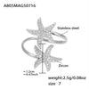 Wholesale Starfish Shell Zircon Open Index Finger Ring In Stainless Steel With Electroplating Geometric Style For Women