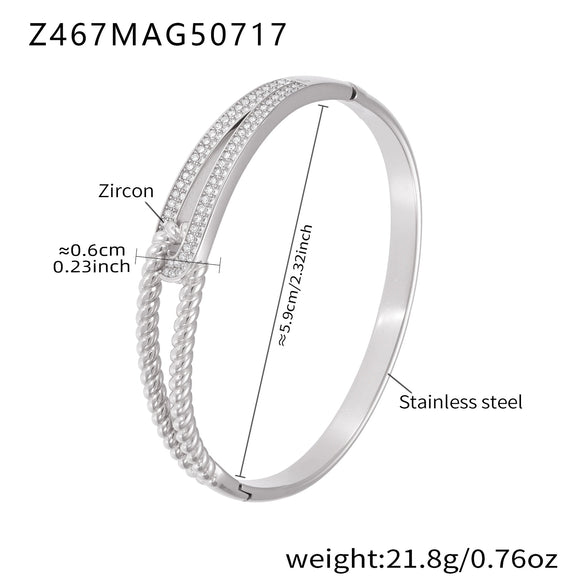 Wholesale Starry Zircon Exquisite Row Diamond Bracelet Stainless Steel 18K Gold Plated For Girls And Women