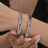 Wholesale Starry Zircon Exquisite Row Diamond Bracelet Stainless Steel 18K Gold Plated For Girls And Women