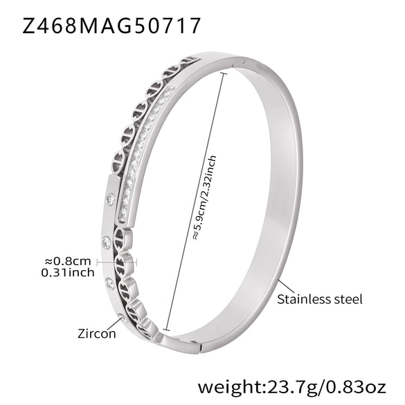 Wholesale Starry Zircon Exquisite Row Diamond Bracelet Stainless Steel 18K Gold Plated For Girls And Women