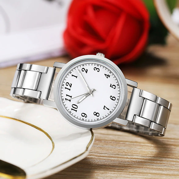 Wholesale Steel Band Quartz Couple Watches For Men And Women With Alloy Case And Mineral Strengthened Glass Mirror Business Style