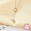Wholesale 925 Sterling Silver Adjustable Stretch Round Beads Necklace With Geometric Design And Electroplating For Women