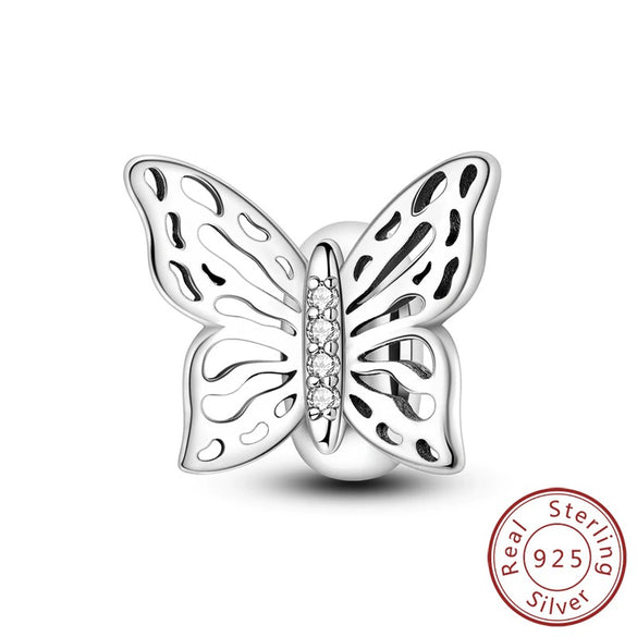 Wholesale 925 Sterling Silver Animal Insect Butterfly Dragonfly Firefly Owl Bead Charm Dripping Oil Diy Jewelry Accessories Bracelet