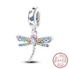 Wholesale 925 Sterling Silver Animal Insect Butterfly Dragonfly Firefly Owl Bead Charm Dripping Oil Diy Jewelry Accessories Bracelet