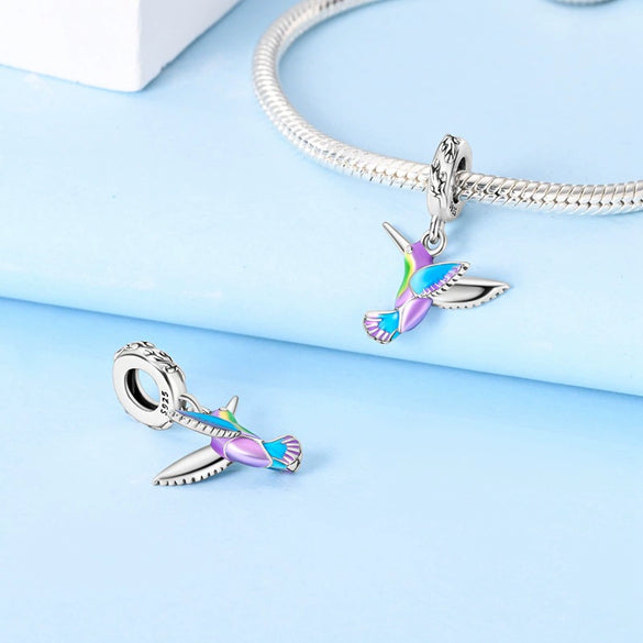 Wholesale 925 Sterling Silver Animal Insect Butterfly Dragonfly Firefly Owl Bead Charm Dripping Oil Diy Jewelry Accessories Bracelet