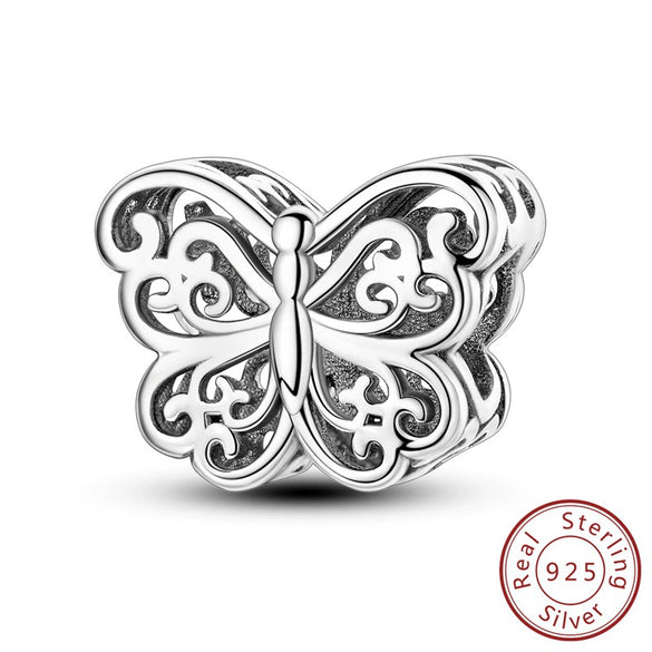 Wholesale 925 Sterling Silver Animal Insect Butterfly Dragonfly Firefly Owl Bead Charm Dripping Oil Diy Jewelry Accessories Bracelet