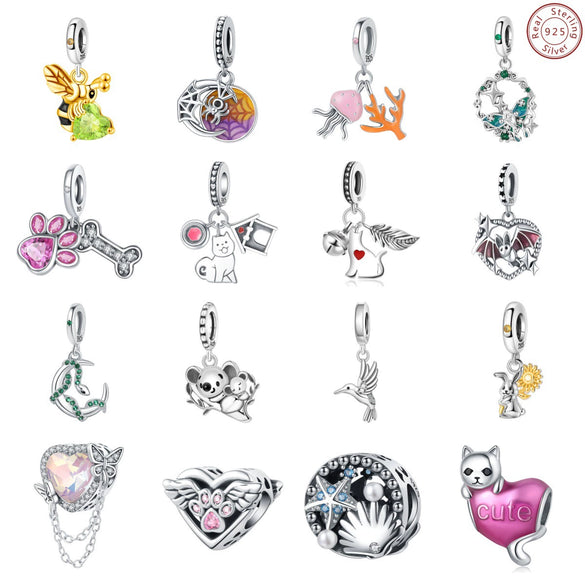 Wholesale 925 Sterling Silver Animal Marine Insect Beads Pendant Diy Jewelry Accessories For Female With Dripping Oil Design