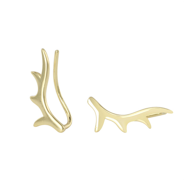 Wholesale 925 Sterling Silver Antler Ear Clip With Joker Design Electroplated For Women