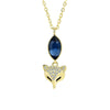 Wholesale Sterling Silver 925 Blue Crystal Fox Zircon Inlaid Electroplated Cross Chain Women's Fashion Pendant Necklace
