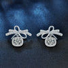 Wholesale 925 Sterling Silver Bow Moissanite Minimalist Earrings For Women