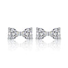Wholesale 925 Sterling Silver Bowshaped Moissanite Inlaid Stud Earrings For Women Fashion And Light Luxury Style