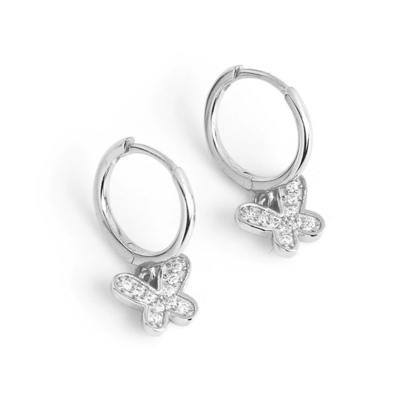 Wholesale 925 Sterling Silver Butterfly Animal Zodiac Zirconia Inlaid Earring Accessories