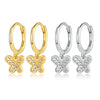 Wholesale 925 Sterling Silver Butterfly Animal Zodiac Zirconia Inlaid Earring Accessories