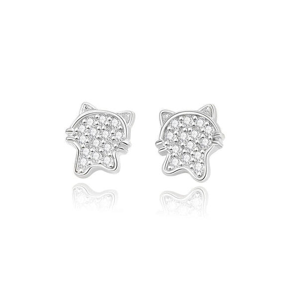 Wholesale 925 Sterling Silver Cat Ear Studs For Women With Geometric Style And Electroplating Treatment