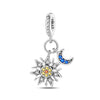 Wholesale 925 Sterling Silver Charm Crystal Star Moon Sun Beads Jewelry Bracelet Accessories With Dripping Oil Design For Women
