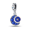 Wholesale 925 Sterling Silver Charm Crystal Star Moon Sun Beads Jewelry Bracelet Accessories With Dripping Oil Design For Women